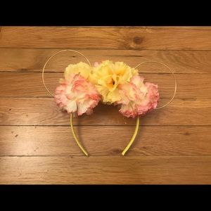 Flowered mouse ears headband